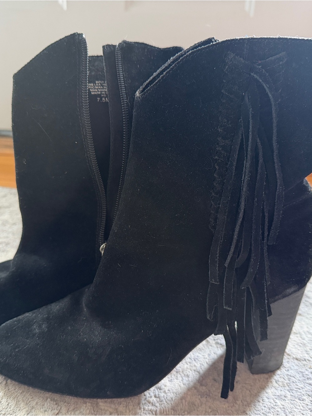 Black Suede Fringe cowgirl boots
